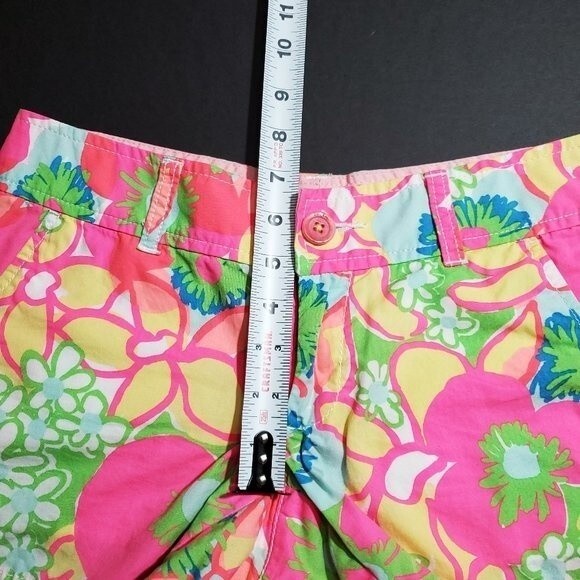 Lilly Pulitzer Callahan Shorts Size 00 Retro Neon Floral Print Ice Cream Social - Picture 5 of 10